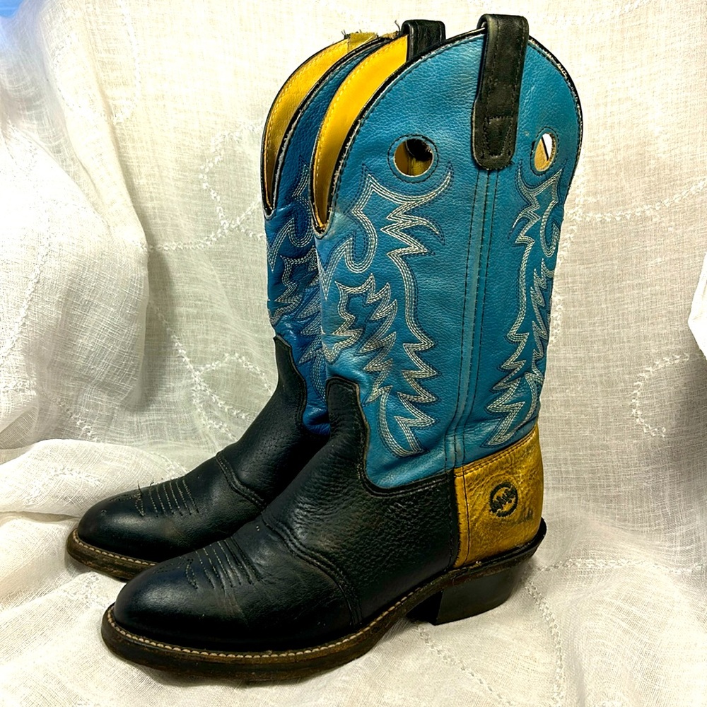 Double H leather embroidered cowboy boots